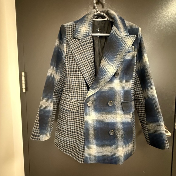7 For All Mankind M patchwork pea coat mint condition- very beautiful and fun! - Picture 6 of 11